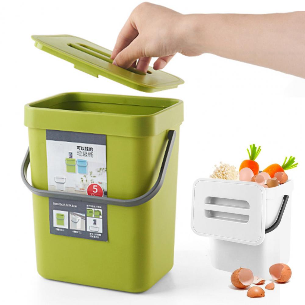 Compost Bin Countertop - 3/5 L Kitchen Trash Can Hanging