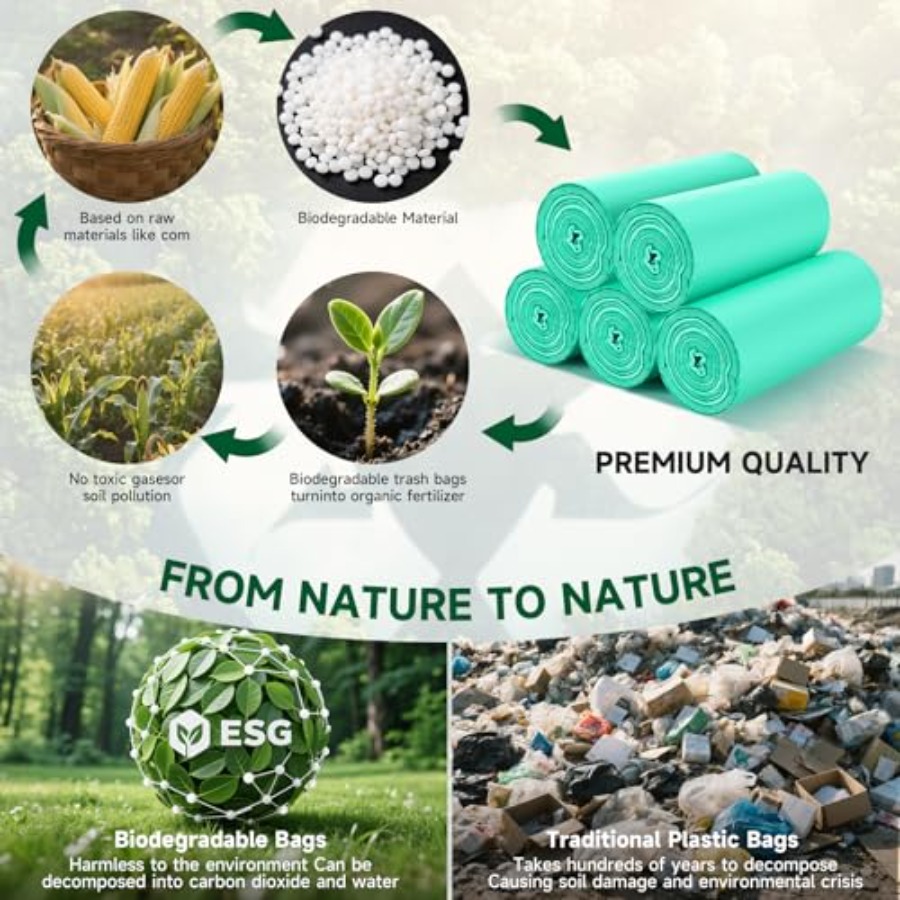 2 Gallon Mini Green Trash Bag  - огляд і ціна Biodegradable Bin Liner