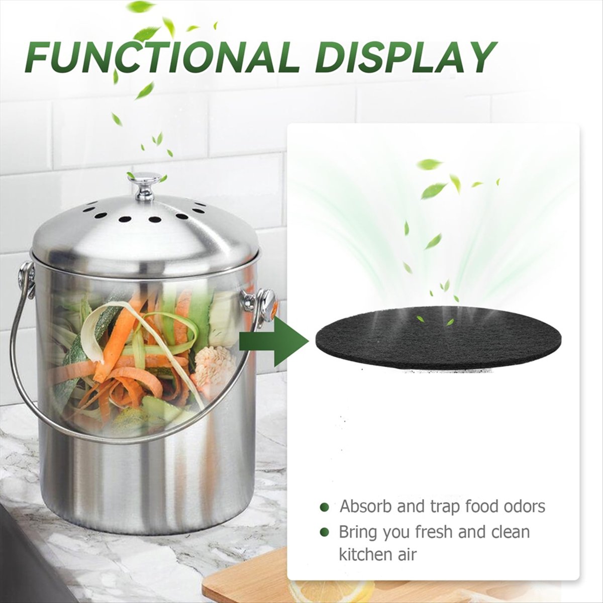 A92G New Compost Bin Filter, 6 - огляд і ціна Compost Bin Countertop